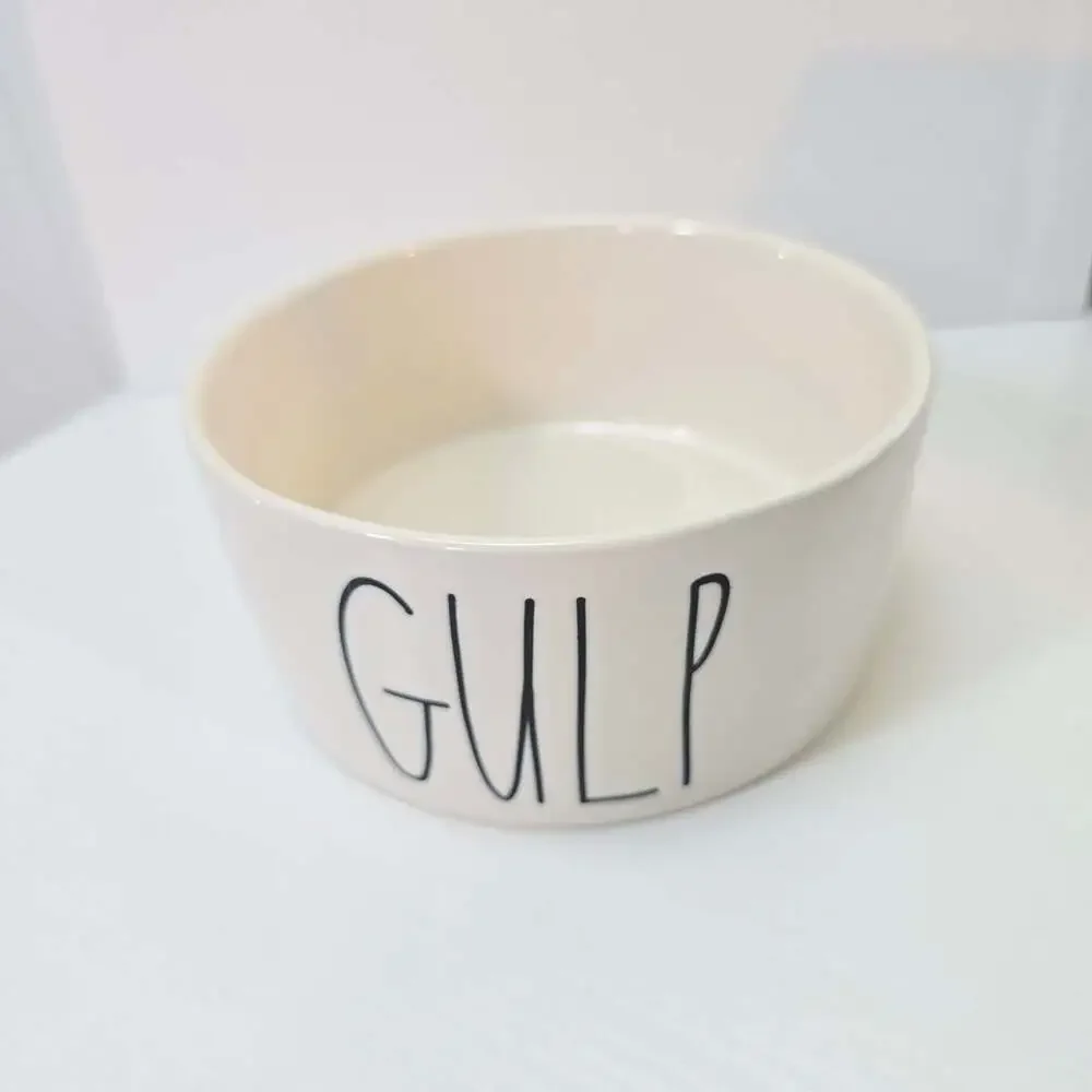 Rae Dunn GULP Ceramic Pet Food Water Bowl
